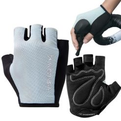 Rękawiczki rowerowe krótkie wozinsky. Szare rękawiczki męskie Wozinsky, bez wzorów. Za 29.99 zł.