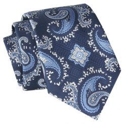 Krawat - ALTIES - Granat, Orientalny Wzór. Niebieskie krawaty i muchy Alties, bez wzorów, z tkaniny, eleganckie. Za 49.00 zł.