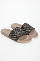 Klapki męskie EA7 EMPORIO ARMANI. Klapki męskie EA7 Emporio Armani, bez wzorów, bez zapięcia. W wyprzedaży za 174.30 zł.