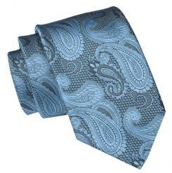 Męski Krawat Angelo di Monti - Niebieski, Paisley. Niebieskie krawaty i muchy Angelo di Monti, bez wzorów, z tkaniny, eleganckie. Za 45.00 zł.