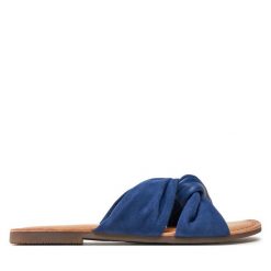 Klapki Gioseppo. Niebieskie klapki damskie Gioseppo, bez wzorów, bez obcasa, bez zapięcia. Za 149.99 zł.