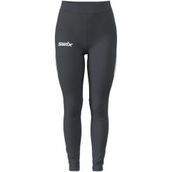 Ciepłe legginsy damskie Swix Focus. Czarne legginsy damskie Swix, bez wzorów, z materiału. Za 498.05 zł.