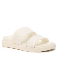 Klapki Calvin Klein. Białe klapki damskie Calvin Klein, bez wzorów, bez obcasa, bez zapięcia. Za 549.99 zł.