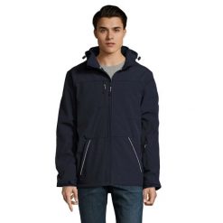 Męska Kurtka Rock Padded Soft Shell Jacket. Niebieskie kurtki męskie SOL'S, l, bez wzorów, rockowe, bez kaptura. Za 483.99 zł.