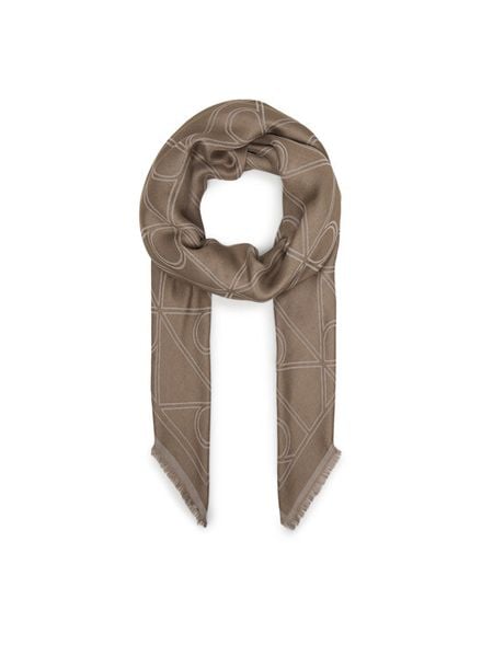 Calvin Klein Chusta Emblem Aop Contrast Lw Square Sc LV04F8077G Beżowy. Brązowe rękawiczki damskie Calvin Klein, bez wzorów, z materiału. Za 289.99 zł.