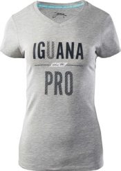 Iguana Koszulka damska Laren Light Grey Melange/Letters r. S. Szare bluzki damskie IGUANA, s, bez wzorów, bez kołnierzyka, bez ramiączek. Za 31.21 zł.