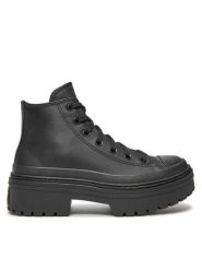 Converse Trzewiki Chuck Taylor All Star Lugged Heel Leather Platform A10369C Czarny. Czarne botki damskie Converse, bez wzorów, ze skóry, retro, bez obcasa, na płaskiej podeszwie, bez zapięcia. Za 409.99 zł.