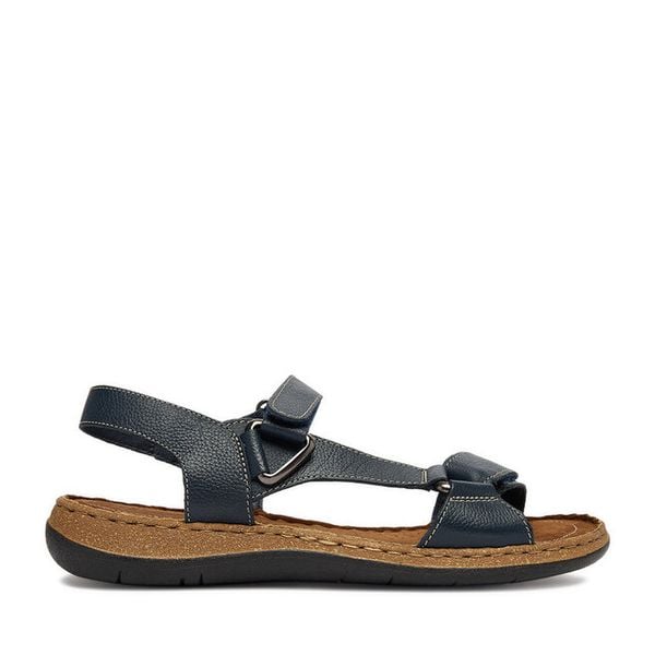 Sandały Go Soft. Niebieskie sandały damskie GO SOFT, bez wzorów, bez obcasa, na płaskiej podeszwie, bez zapięcia. Za 179.99 zł.
