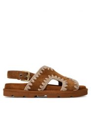 Mou Sandały Low bio sandal MU.SW631006A Brązowy. Brązowe sandały damskie Mou, bez wzorów, ze skóry, bez obcasa, na płaskiej podeszwie, bez zapięcia. W wyprzedaży za 529.99 zł.