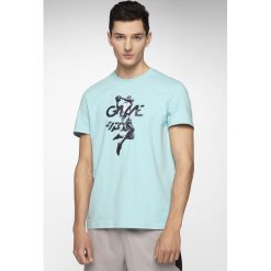 T-shirt męski TSM236 - mięta. T-shirty męskie 4F, m, bez wzorów, bez kołnierzyka, bez ramiączek. W wyprzedaży za 29.99 zł.