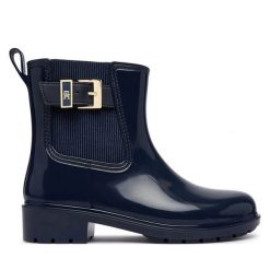 Kalosze Tommy Hilfiger. Niebieskie kalosze damskie Tommy Hilfiger, bez wzorów, bez zapięcia. Za 409.99 zł.