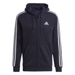Bluza męska adidas Essentials Full-Zip Hoodie. Czarne bluzy męskie Adidas, m, bez wzorów, z polaru, bez kaptura, na fitness i siłownię. Za 204.00 zł.