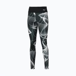 Legginsy damskie do biegania Mizuno Printed. Czarne legginsy sportowe damskie Mizuno, l, bez wzorów, z elastanu, do biegania. Za 139.99 zł.