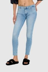 7 FOR ALL MANKIND Jasne jeansy z wysokim stanem HW SKINNY SLIM ILLUSION Playbook. Niebieskie jeansy damskie 7 for all mankind, bez wzorów, z bawełny, z podwyższonym stanem. W wyprzedaży za 499.99 zł.