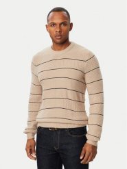 Guess Sweter M6BR37 Z1418 Beżowy Regular Fit. Brązowe swetry męskie Guess, m, z aplikacjami, z syntetyku, bez kołnierzyka, bez ramiączek. Za 434.99 zł.