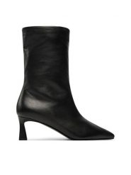 Pollini Botki SA24135C1LTI0000 Czarny. Czarne botki damskie Pollini, bez wzorów, ze skóry, bez obcasa, na szpilce, bez zapięcia. Za 1,849.00 zł.
