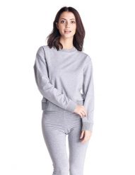 Damska bluza z okrągłym dekoltem Greysongreys. Szare bluzy damskie LEONE 1947 APPAREL, na zimę, l, bez wzorów, z bawełny, sportowe, bez ramiączek, bez kaptura. Za 84.16 zł.