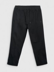 4F Spodnie casual z przeszytym kantem męskie - czarne XL. Czarne spodnie materiałowe męskie 4F, bez wzorów, z bawełny. Za 159.99 zł.