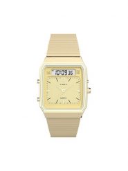 Timex Zegarek Q Timex® 1982 Chronograph TW2Y06000 Złoty. Żółte zegarki męskie Timex, bez wzorów, złote. Za 809.99 zł.