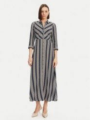 YAS Sukienka koszulowa Savanna 26022663 Granatowy Loose Fit. Niebieskie sukienki damskie YAS, s, bez wzorów, z wiskozy, bez kołnierzyka, bez ramiączek, koszulowe. Za 219.99 zł.