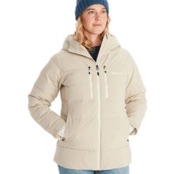 Kurtka narciarska damska Marmot Slingshot. Brązowe kurtki sportowe damskie Marmot, na zimę, l, bez wzorów, bez ramiączek, bez kaptura, narciarskie. Za 899.99 zł.
