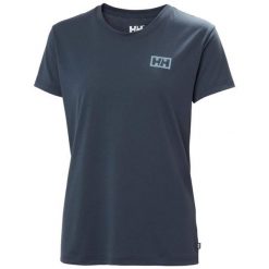 Koszulka damska Helly Hansen Skog Graphic. Szare bluzki damskie Helly Hansen, bez wzorów, sportowe, bez kołnierzyka, bez ramiączek. Za 280.00 zł.