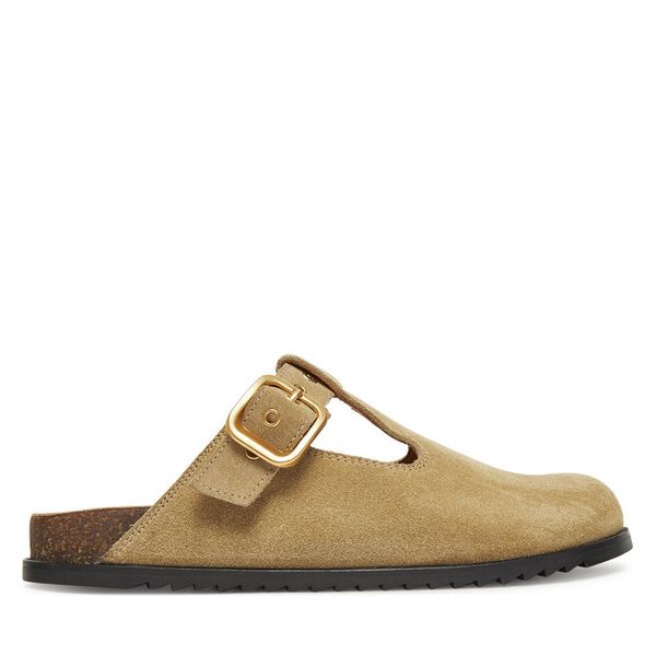 Klapki GINO ROSSI. Brązowe klapki damskie Gino Rossi, bez wzorów, bez obcasa, bez zapięcia. Za 329.99 zł.