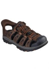 Sandały SKECHERS SLIP - INS TRESMEN NORVICK Brązowy. Brązowe sandały męskie Skechers, na lato, bez wzorów, z materiału, bez zapięcia. Za 316.99 zł.