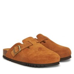 Klapki Scholl. Brązowe klapki damskie Scholl, bez wzorów, bez obcasa, bez zapięcia. Za 279.99 zł.