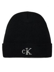 Calvin Klein Jeans Czapka Minimal Monogram Beanie K60K611542 Czarny. Czarne czapki damskie Calvin Klein Jeans, na zimę, bez wzorów, z jeansu. Za 239.99 zł.