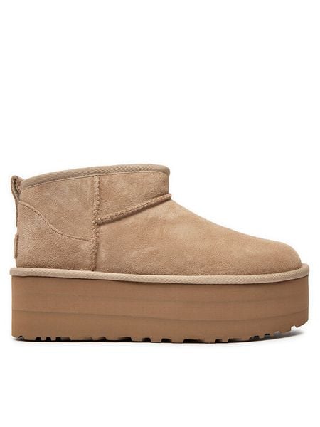 Ugg Śniegowce Classic Ultra Mini Platform 1135092 Beżowy. Brązowe śniegowce damskie UGG, ze skóry, bez zapięcia. Za 736.99 zł.