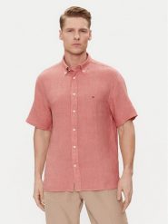 Tommy Hilfiger Koszula MW0MW35207 Różowy Regular Fit. Czerwone koszule męskie Tommy Hilfiger, m, bez wzorów, ze lnu, bez kołnierzyka, bez ramiączek. Za 349.99 zł.