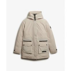 Parka dla kobiet Superdry City. Szare parki damskie Superdry, l, z aplikacjami, bez kaptura. Za 599.00 zł.