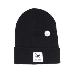 Recyklingowa Czapka Beanie - Jeden Rozmiar - (Czarny). Czarne czapki damskie SURF MONKEY, na zimę, bez wzorów, z materiału. Za 119.95 zł.