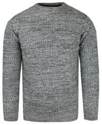 Męski Sweter Dziergany (Knit) - Brave Soul - Popielaty Melanż. Szare swetry męskie Brave Soul, l, bez wzorów, dziergany, bez kołnierzyka, bez ramiączek. Za 119.00 zł.
