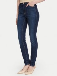 Guess Jeansy W6YA46 D1537 Granatowy Skinny Fit. Niebieskie jeansy damskie Guess, z aplikacjami, z bawełny. Za 434.99 zł.