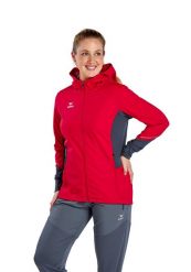Damska bluza dresowa Erima Racing. Czerwone bluzy damskie Erima, bez wzorów, z dresówki, sportowe, bez ramiączek, z kapturem. Za 256.95 zł.