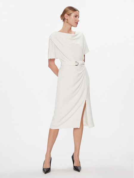 DKNY Sukienka codzienna DD3J233A Écru Regular Fit. Sukienki damskie DKNY, na co dzień, bez wzorów, z syntetyku, bez kołnierzyka, bez ramiączek, proste. Za 339.99 zł.