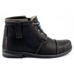 Olivier Zimowe Buty Męskie Śniegowce 120 Czarne. Czarne botki męskie na jesień, bez wzorów, z materiału, eleganckie, bez obcasa, bez zapięcia. Za 408.14 zł.
