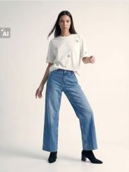 Bawełniane jeansy wide leg - niebieski. Niebieskie jeansy damskie Sinsay, bez wzorów, z bawełny. Za 59.99 zł.