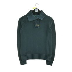 Damski czarny sweter. Czarne swetry nierozpinane damskie Ralph Lauren, l, bez wzorów, z materiału, eleganckie, bez kołnierzyka, bez ramiączek. Za 85.16 zł.