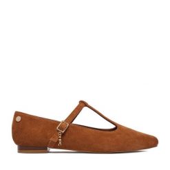 Baleriny Beverly Hills Polo Club. Brązowe balerinki damskie Beverly Hills Polo Club, bez wzorów, bez obcasa, bez zapięcia. Za 299.99 zł.