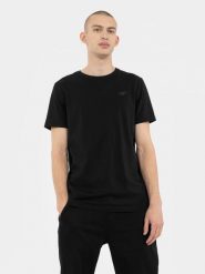 4F T-shirt regular gładki męski XS. Czarne t-shirty męskie 4F, m, bez wzorów, z bawełny, bez kołnierzyka, bez ramiączek. Za 39.99 zł.