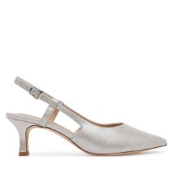 Czółenka Caprice. Szare czółenka damskie Caprice, bez wzorów, bez obcasa, bez zapięcia. Za 219.99 zł.