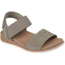 Sandały damskie Skechers Desert Kiss Low top Look. Zielone sandały damskie Skechers, bez wzorów, z materiału, bez obcasa, bez zapięcia. Za 290.00 zł.