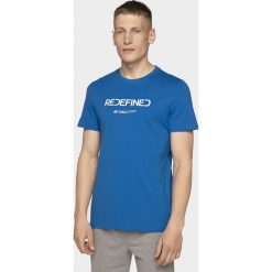 T-shirt męski TSM206 - kobalt. T-shirty męskie 4F, m, bez wzorów, bez kołnierzyka, bez ramiączek. Za 49.99 zł.