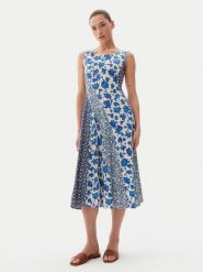 Weekend Max Mara Sukienka letnia Cubano 2515621062 Niebieski Relaxed Fit. Niebieskie sukienki damskie Weekend Max Mara, na lato, xs, bez wzorów, z bawełny, bez kołnierzyka, bez ramiączek. Za 629.99 zł.