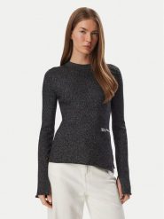 Karl Lagerfeld Jeans Sweter B4W18005 Czarny Slim Fit. Czarne swetry nierozpinane damskie Karl Lagerfeld Jeans, l, bez wzorów, z jeansu, bez kołnierzyka, bez ramiączek. Za 549.99 zł.