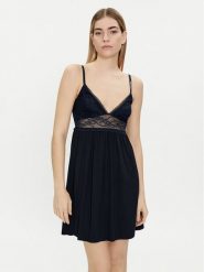 Tommy Hilfiger Koszula nocna UW0UW03578 Granatowy. Niebieskie koszule nocne damskie Tommy Hilfiger, bez wzorów, bez ramiączek. Za 329.99 zł.