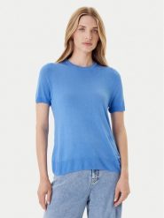 Calvin Klein Sweter LV044A307G Niebieski Regular Fit. Niebieskie swetry nierozpinane damskie Calvin Klein, xs, bez wzorów, z wiskozy, bez kołnierzyka, bez ramiączek. Za 219.99 zł.